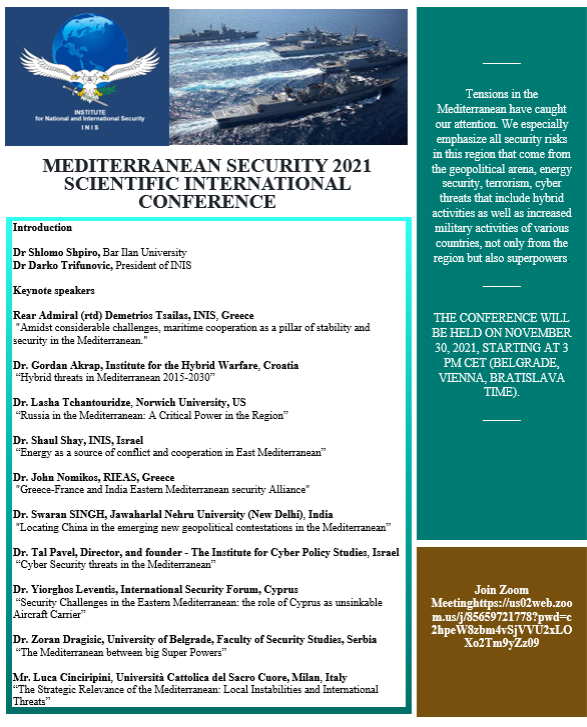 Mediterranean security 2021 scientific international conference