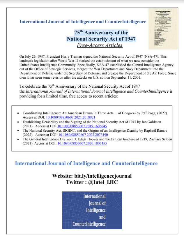 75th Anniversary of the National Security Act of 1947